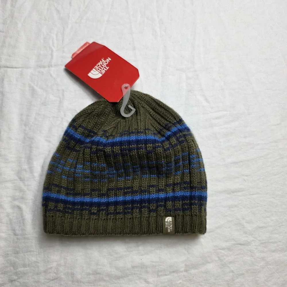 the north face beanie blue green